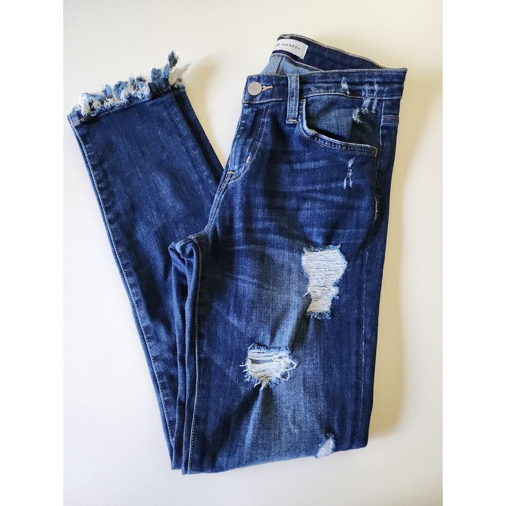 Flying Monkey Jeans Womens 25 Distressed Blue
